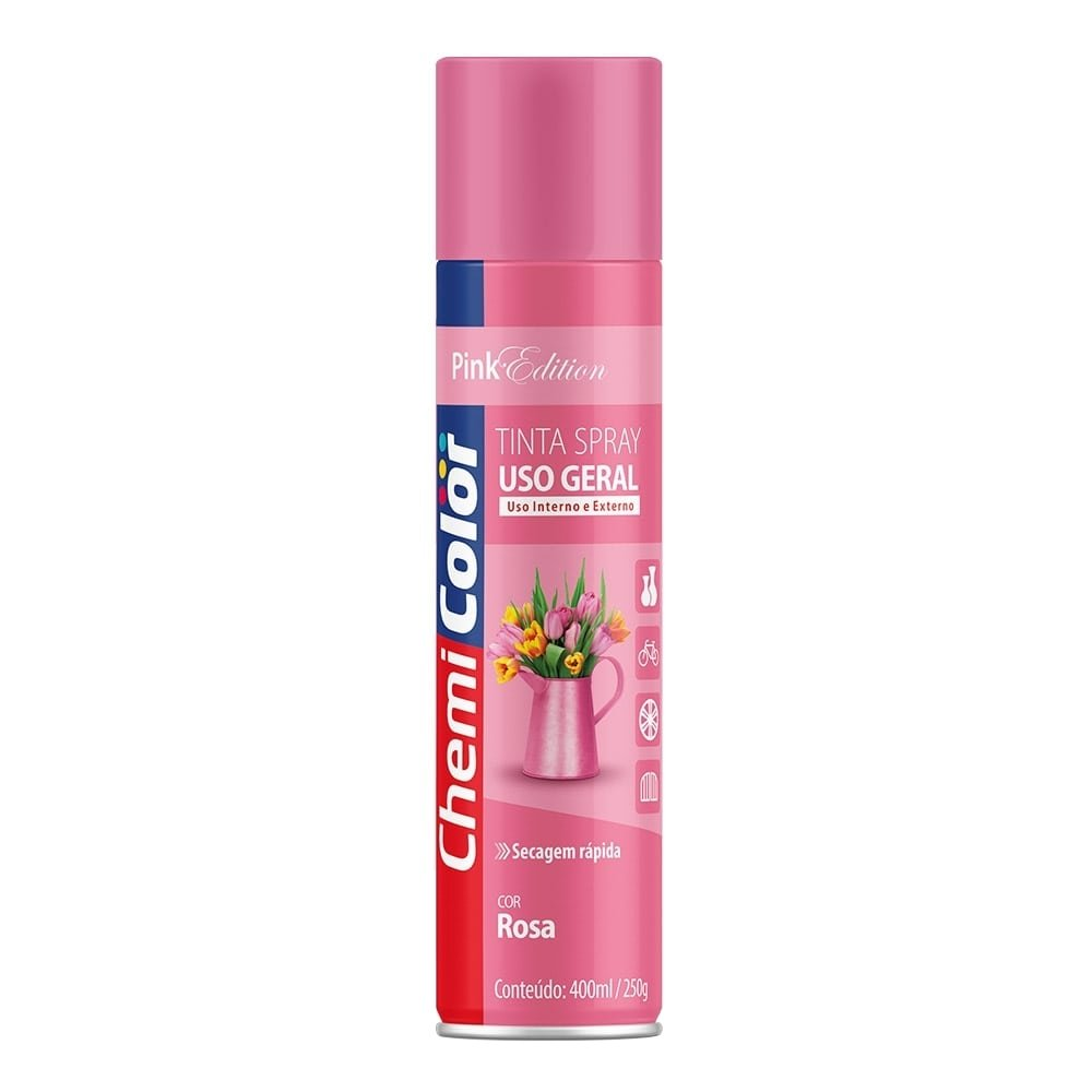 Tinta Spray Rosa de Uso Geral 400ml CHEMICOLOR-680131 Tinta Spray Rosa de Uso Geral 400ml CHEMICOLOR-680131