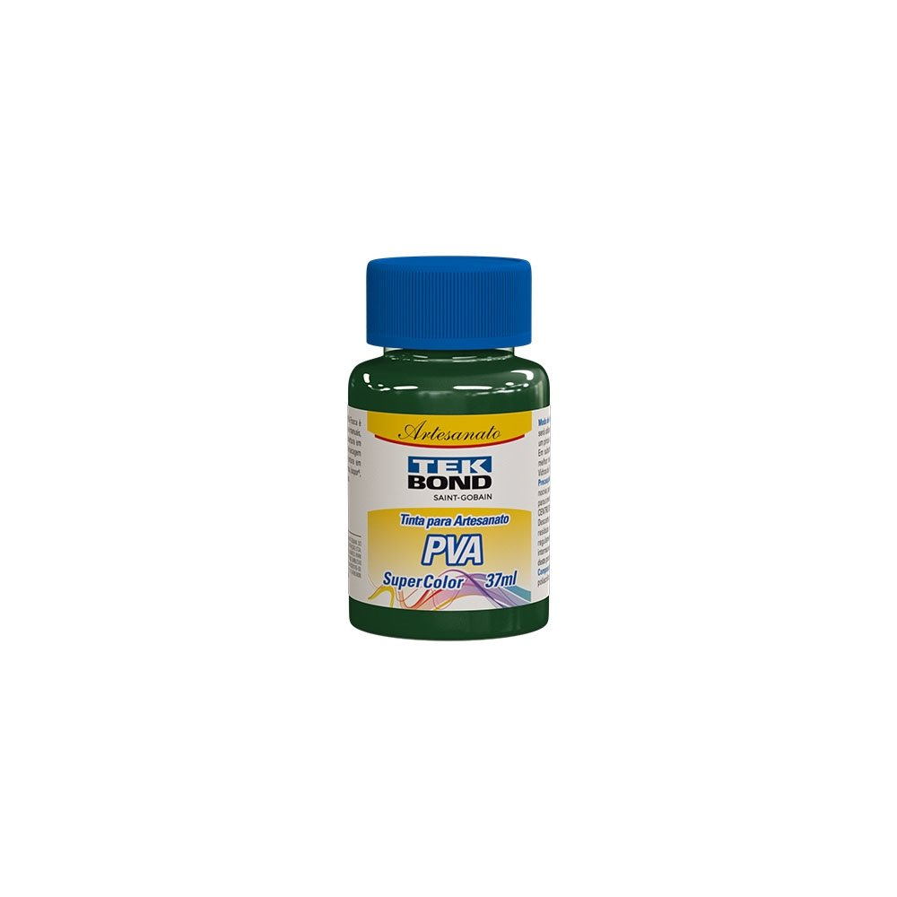 Tinta PVA para Artesanato Tekbond Super Color Verde Floresta 37ml - Embalagem com 12 Unidades Tinta PVA para Artesanato Tekbond Super Color Verde Floresta 37ml - Embalagem com 12 Unidades