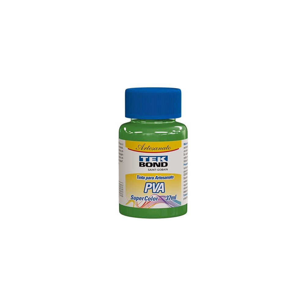 Tinta PVA para Artesanato Tekbond Super Color Verde Grama 37ml - Embalagem com 12 Unidades Tinta PVA para Artesanato Tekbond Super Color Verde Grama 37ml - Embalagem com 12 Unidades