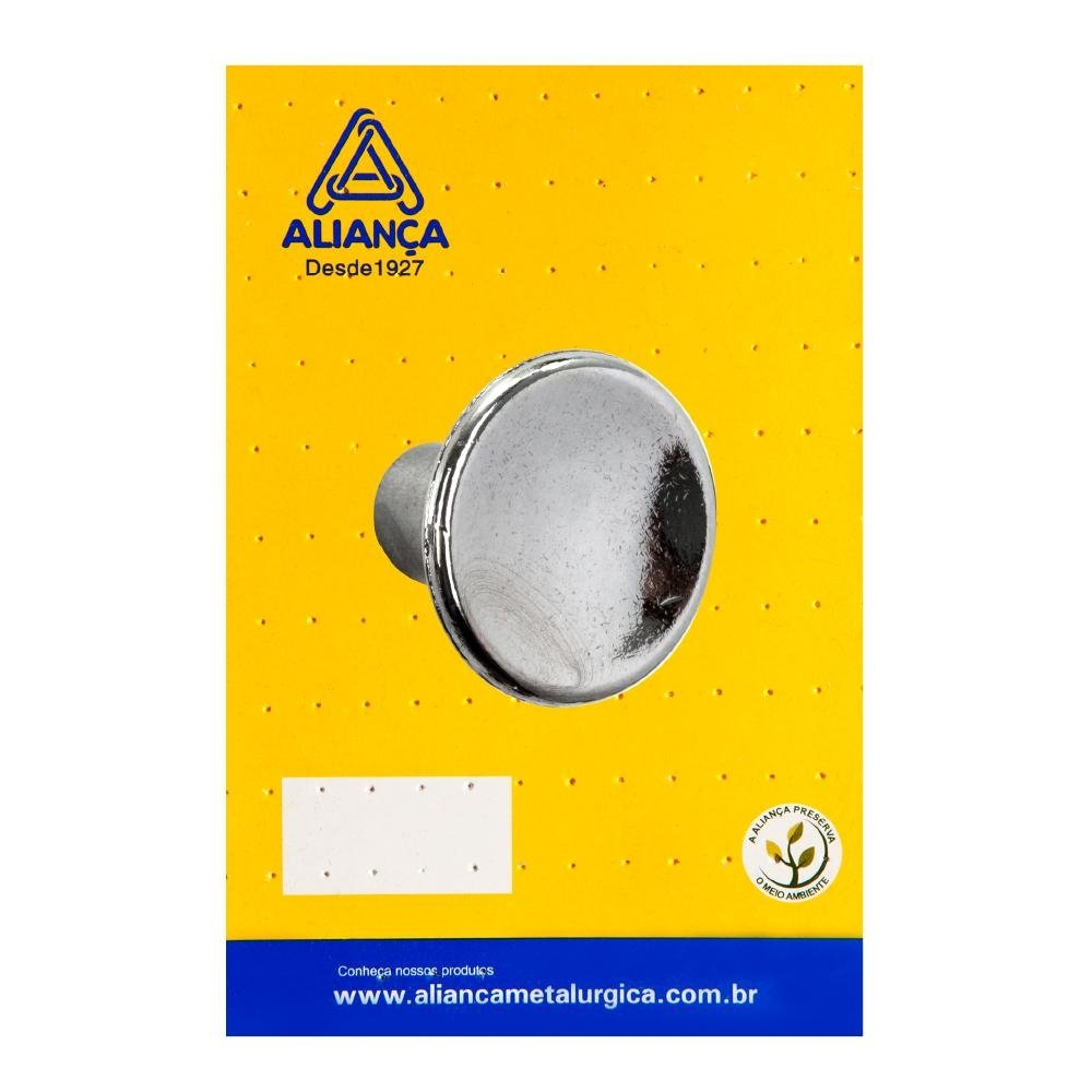 Cartela puxador botao concavo 25mm zamac cromado Alianca Metalurgica Cartela puxador botao concavo 25mm zamac cromado Alianca Metalurgica