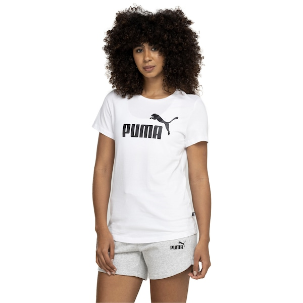 Camiseta Feminina Puma Manga Curta Essentials Logo Tee Camiseta Feminina Puma Manga Curta Essentials Logo Tee