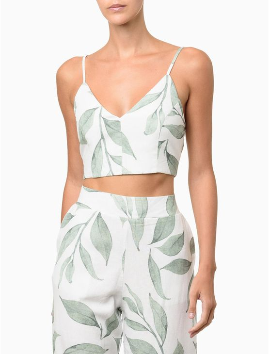 Top Feminino Cropped Linho Estampado Calvin Klein Jeans - Branco Top Feminino Cropped Linho Estampado Calvin Klein Jeans Branco 36 Top Feminino Cropped Linho Estampado Calvin Klein Jeans - Branco Top Feminino Cropped Linho Estampado Calvin Klein Jeans Branco 36
