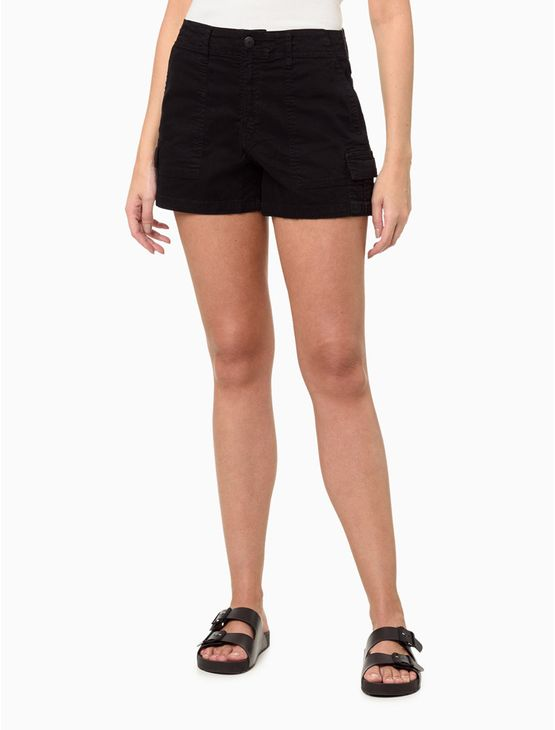 Shorts Feminino Color Cintura Alta Cargo Calvin Klein Jeans - Preto Shorts Feminino Color Cintura Alta Cargo Calvin Klein Jeans Preto 38