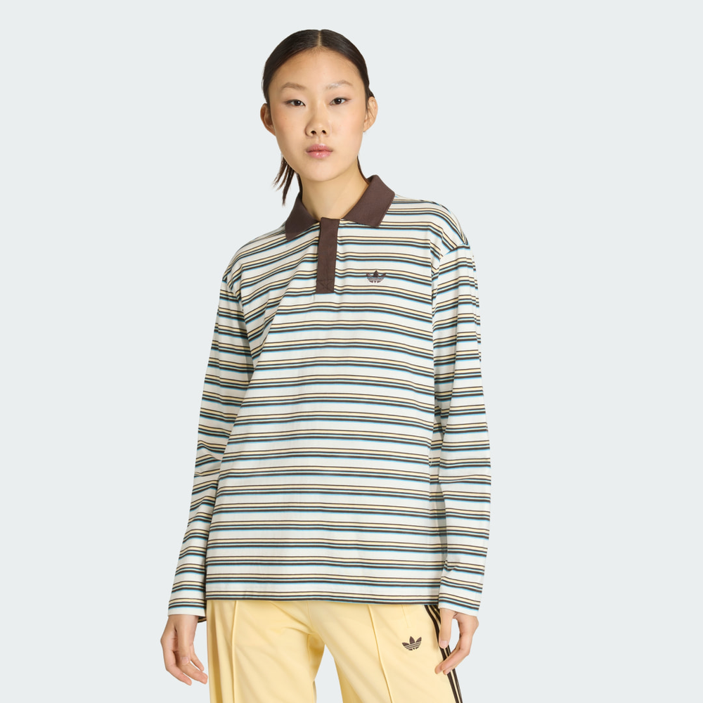 Polo Striped Ovzd LS Mulher adidas Polo Striped Ovzd LS Mulher adidas