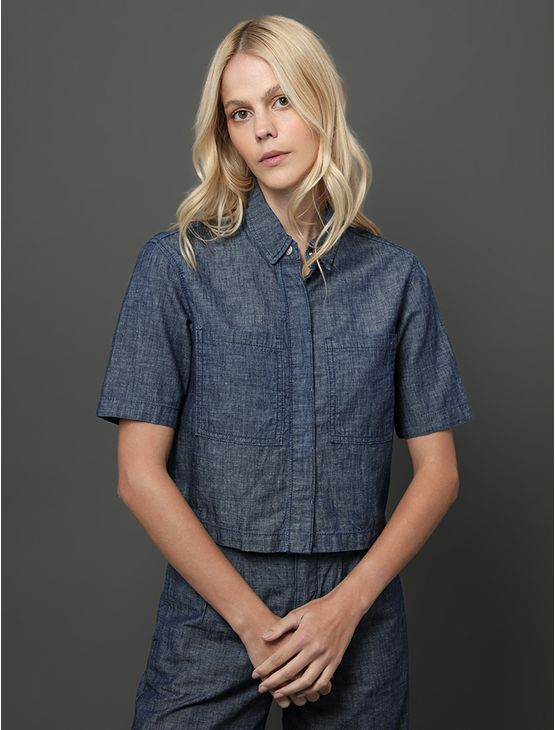 Camisa Jeans Feminina Cânhamo Calvin Klein - Marinho Camisa Jeans Feminina Cânhamo Calvin Klein Marinho Pp Camisa Jeans Feminina Cânhamo Calvin Klein - Marinho Camisa Jeans Feminina Cânhamo Calvin Klein Marinho Pp