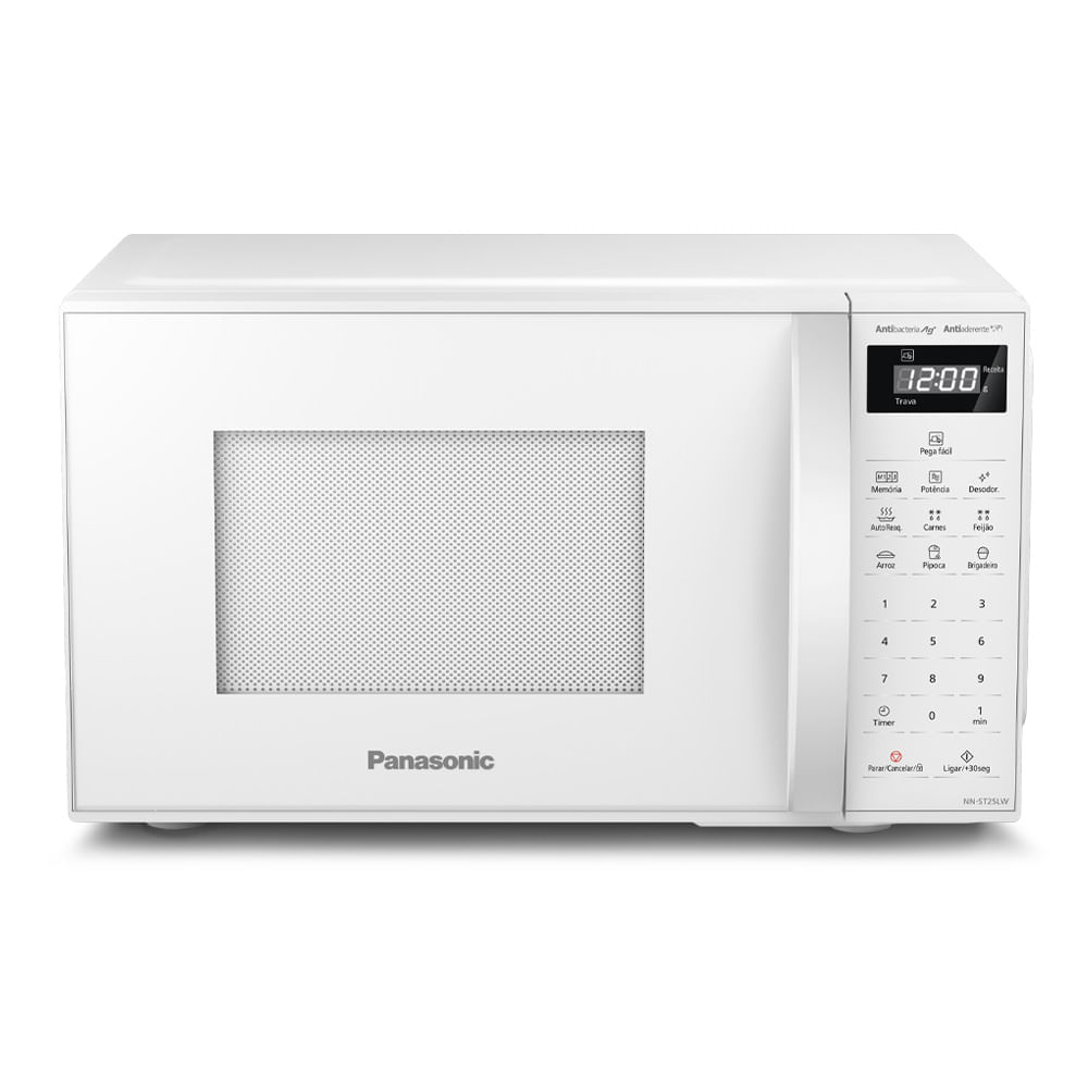 Micro-ondas Ideal+ Panasonic ST25 Tecnologia Antibactéria 21L Branco - NN-ST25LWRU Micro-ondas Ideal+ Panasonic ST25 Tecnologia Antibactéria 21L Branco - NN-ST25LWRU