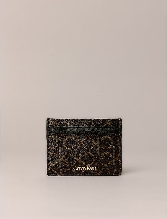 Porta Cartão Calvin Klein Feminina Monograma - Marrom Porta Cartão Calvin Klein Feminina Monograma Marrom u