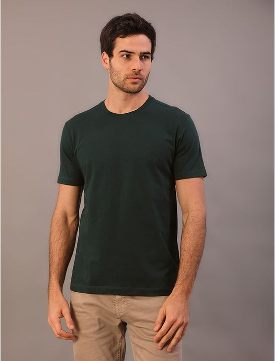 T- Shirt Manga Curta Meia Malha - Verde Médio T- Shirt Manga Curta Meia Malha Verde Médio p