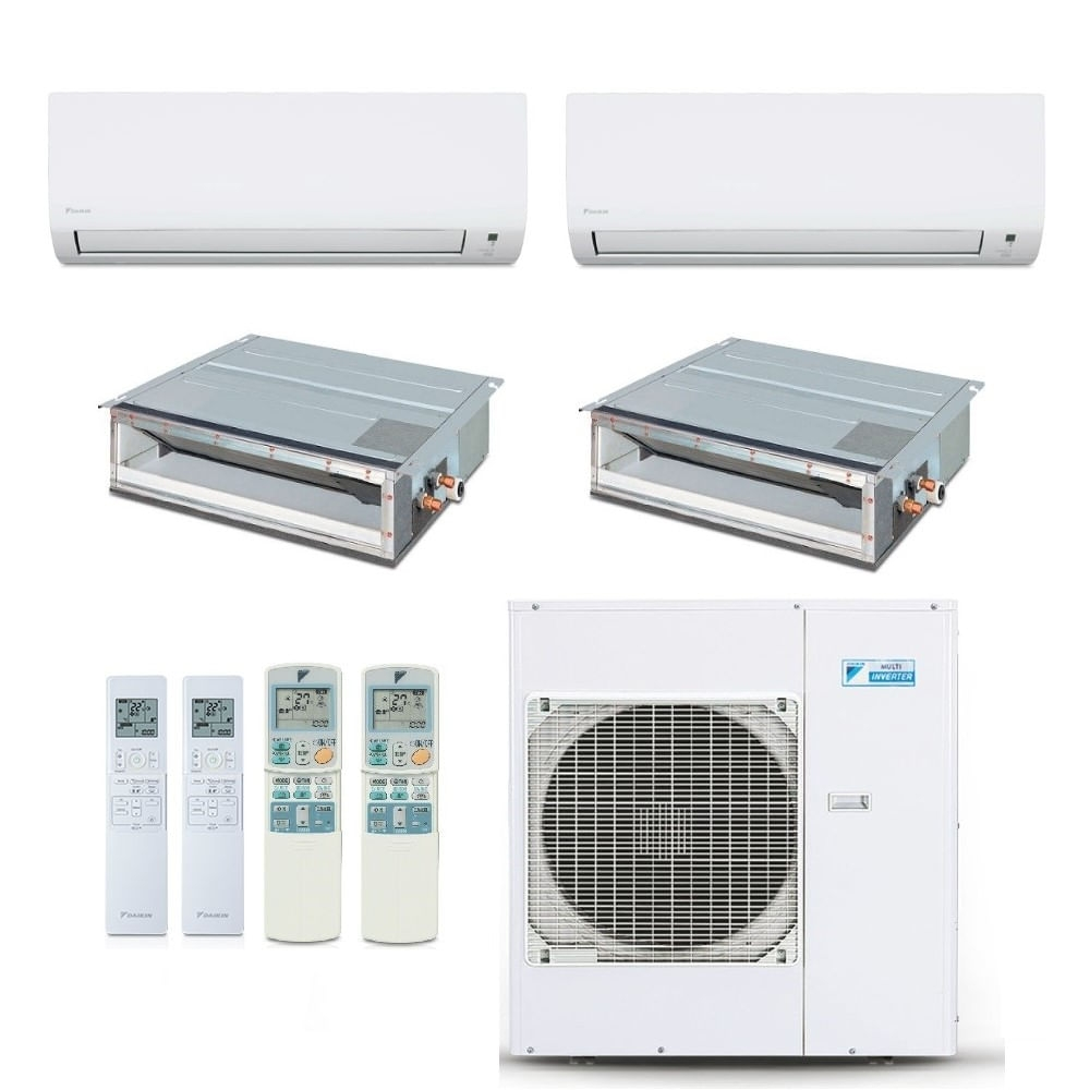 Ar-Condicionado Multi Split Inverter Daikin 38.000 BTUs (2x Evap HW 9.000 + 2x Evap Duto 18.000) Quente/Frio 220V