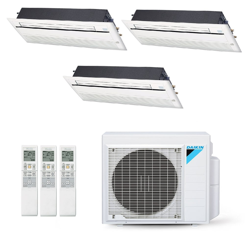 Ar-Condicionado Multi Split Inverter Daikin 23.000 BTUs (2x Evap Cassete 1 Via 9.000 + 1x Evap Cassete 1 Via 12.000) Quente/Frio 220V