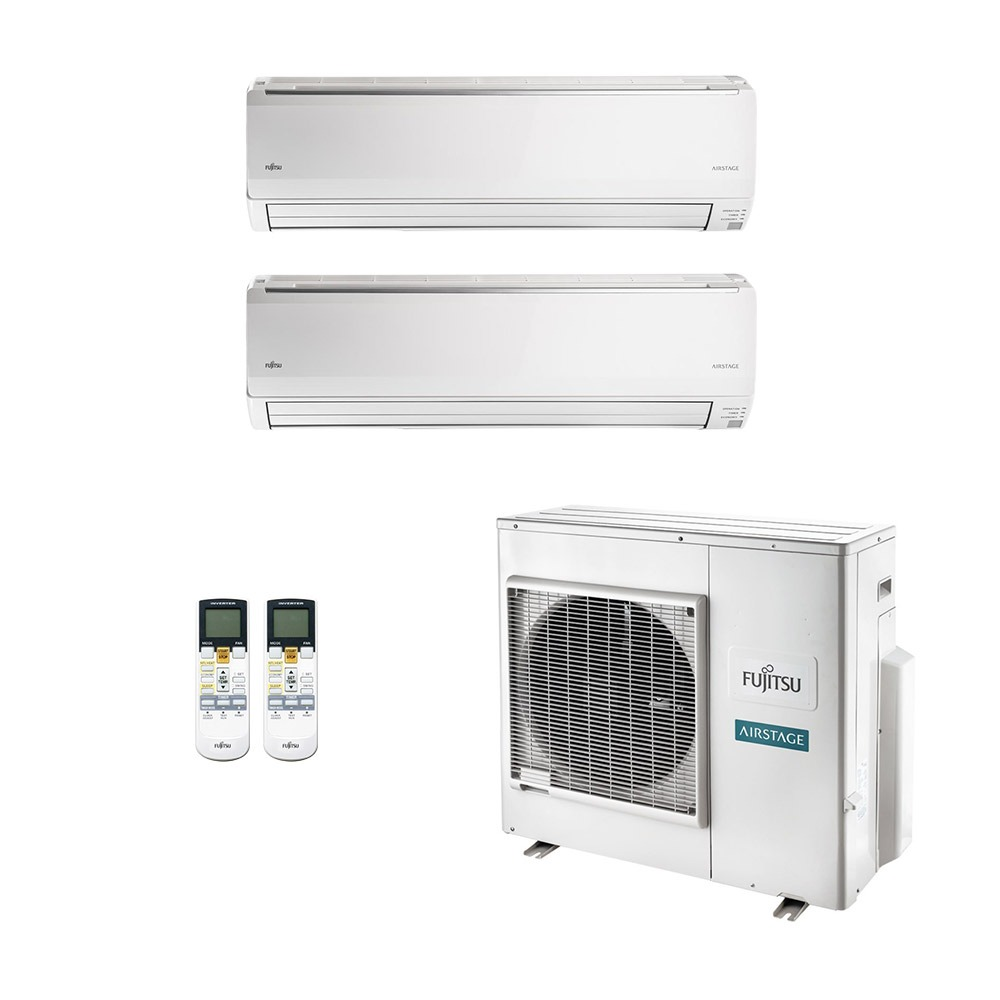 Ar-Condicionado Multi Split Inverter Fujitsu 35.000 (2x Evap HW 24.000) Quente/Frio 220V