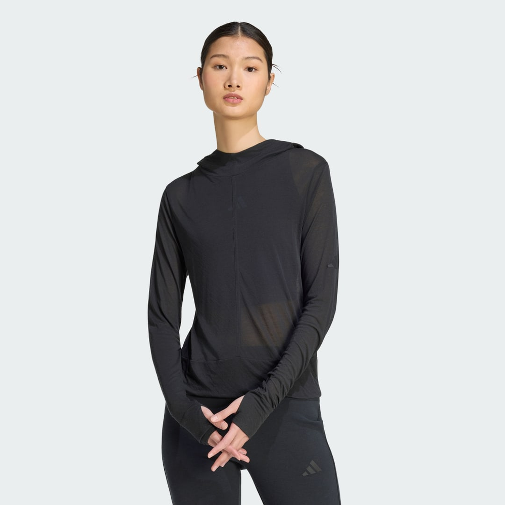 Blusa Capuz Manga Longa Soft Lux Sheer Mulher adidas Blusa Capuz Manga Longa Soft Lux Sheer Mulher adidas