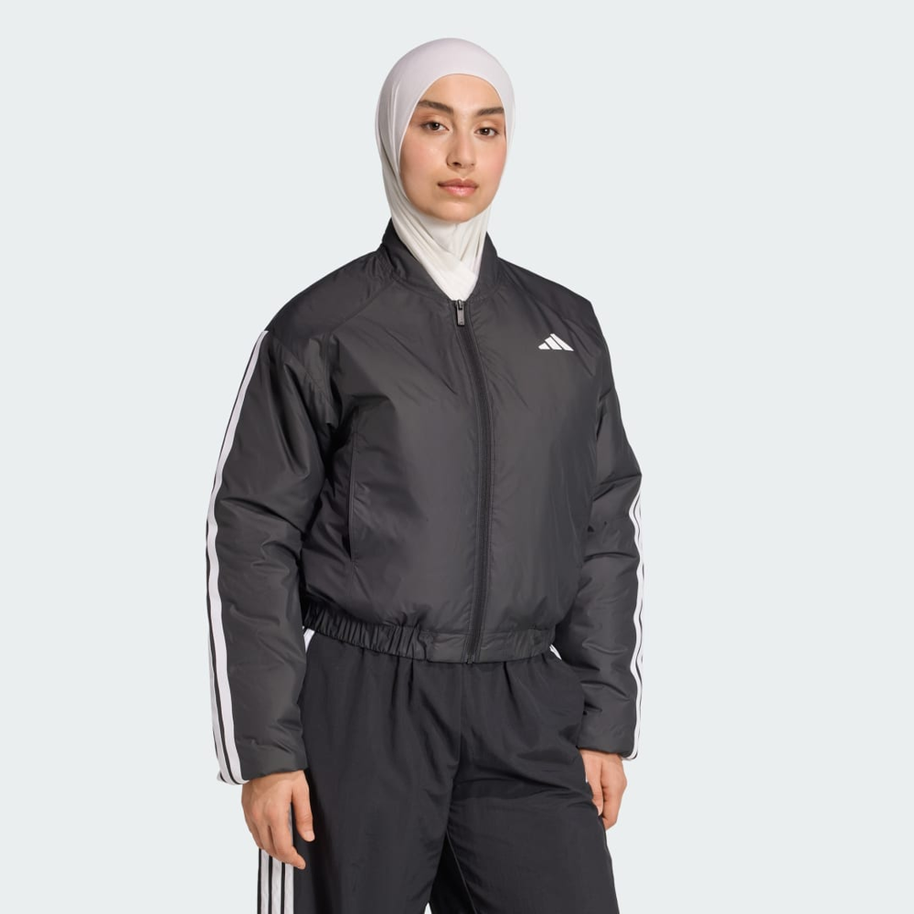 Jaqueta Bomber Insulated Essentials Climawarm Três Listras Mulher adidas Jaqueta Bomber Insulated Essentials Climawarm Três Listras Mulher adidas
