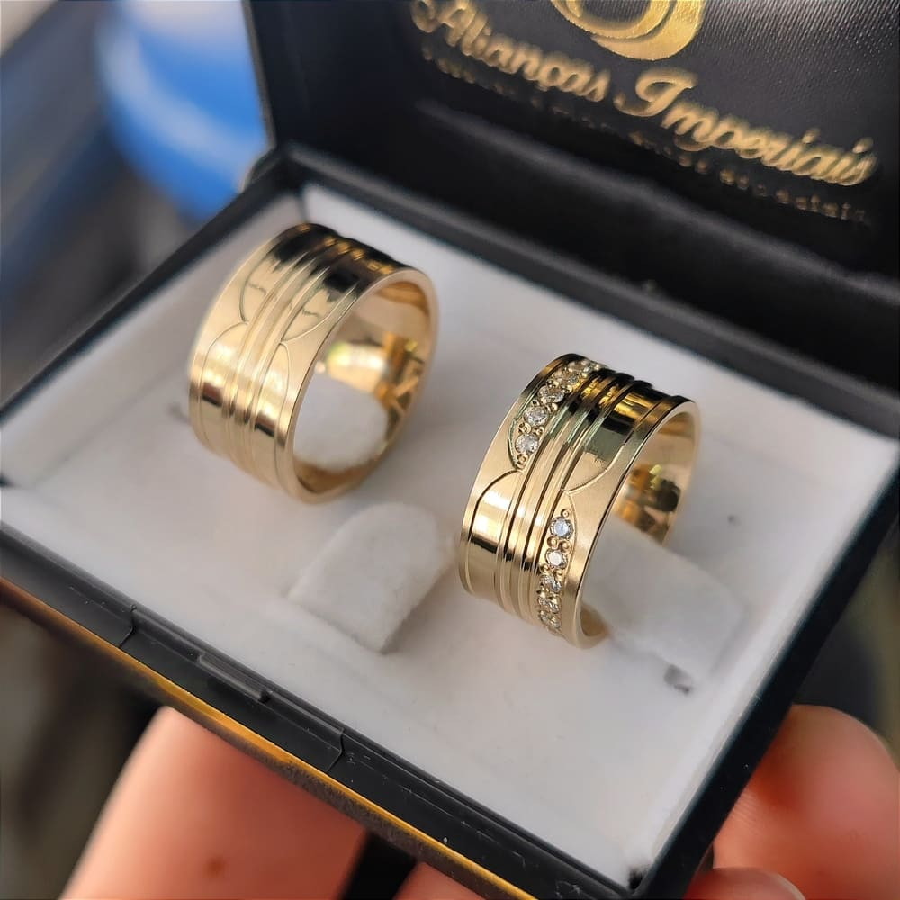 Par Alianças de Moedas Antigas 10mm Mod. Bulgari Zero Par Alianças de Moedas Antigas 10mm Mod. Bulgari Zero