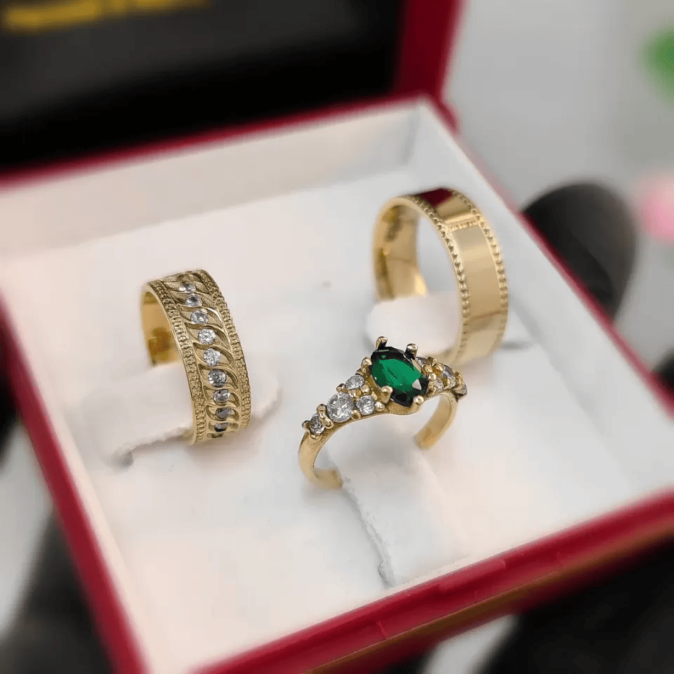 Par de Alianças Mod. Jade 6mm + Anel Melodia Par de Alianças Mod. Jade 6mm + Anel Melodia