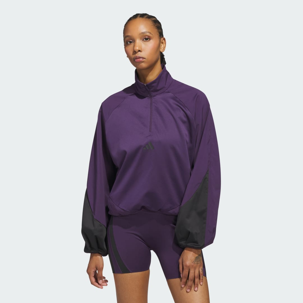 Blusa Meio Zíper Basketball Pullover Mulher adidas