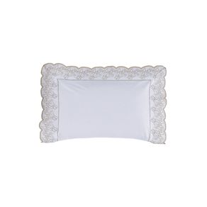 Fronha King 300 Fios Algodão Egípcio Cascine Branco/Legno Fronha King 300 Fios Algodão Egípcio Cascine Branco/Legno