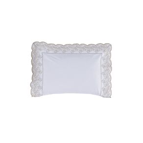 Fronha 300 Fios Algodão Egípcio Cascine Branco/Legno Fronha 300 Fios Algodão Egípcio Cascine Branco/Legno