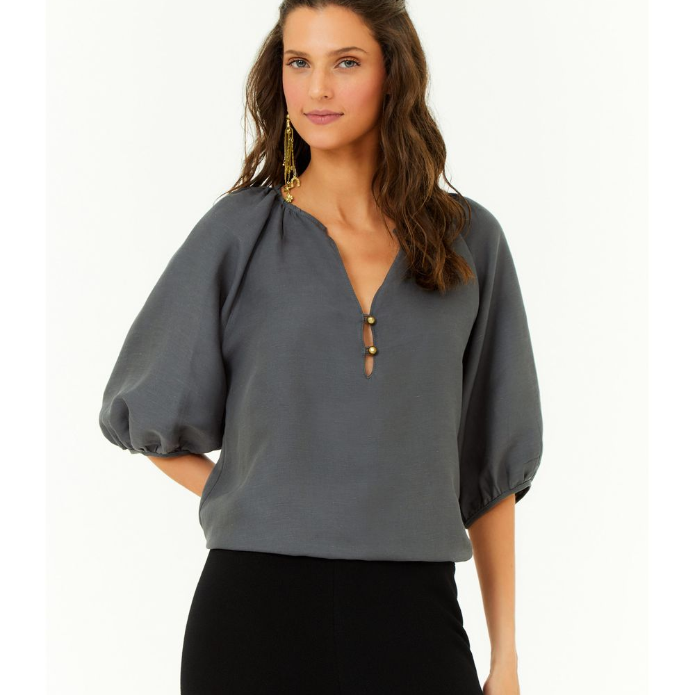 Blusa Decote Botões Blusa Decote Botões