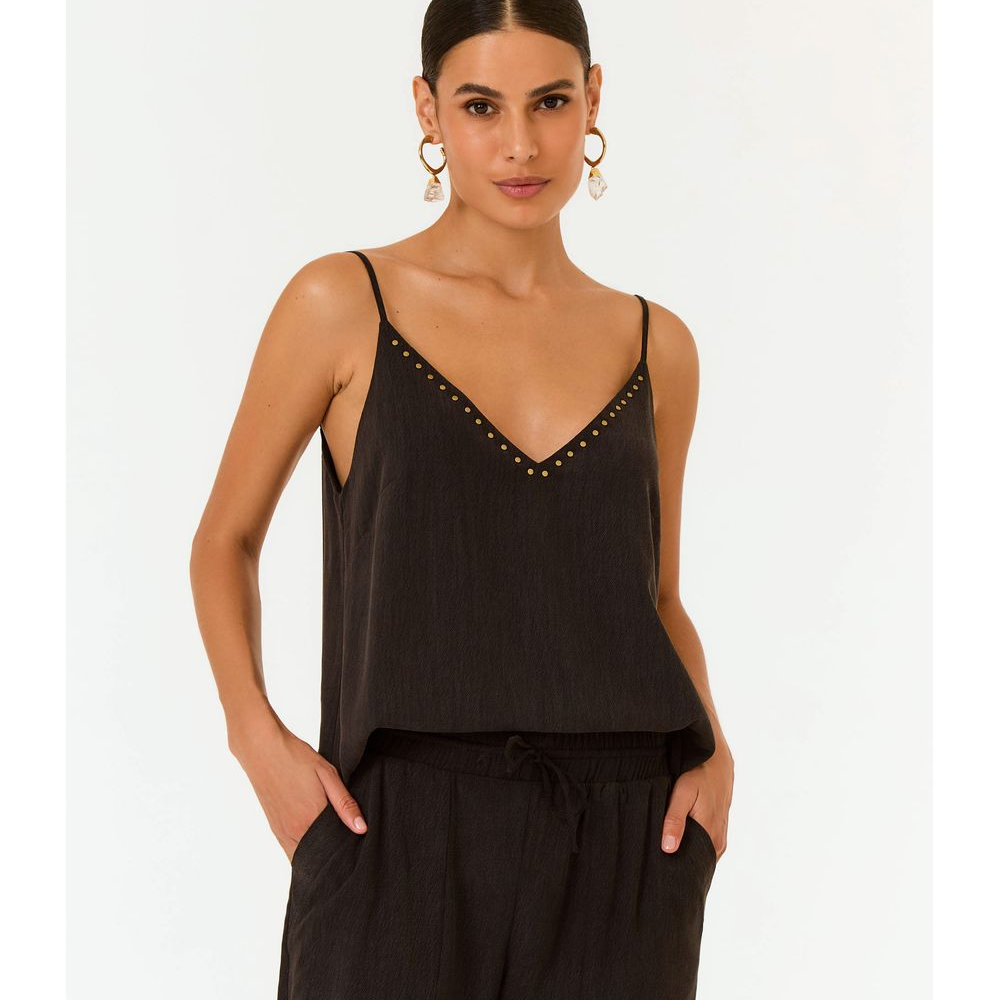 Blusa Decote v Tachas Blusa Decote v Tachas
