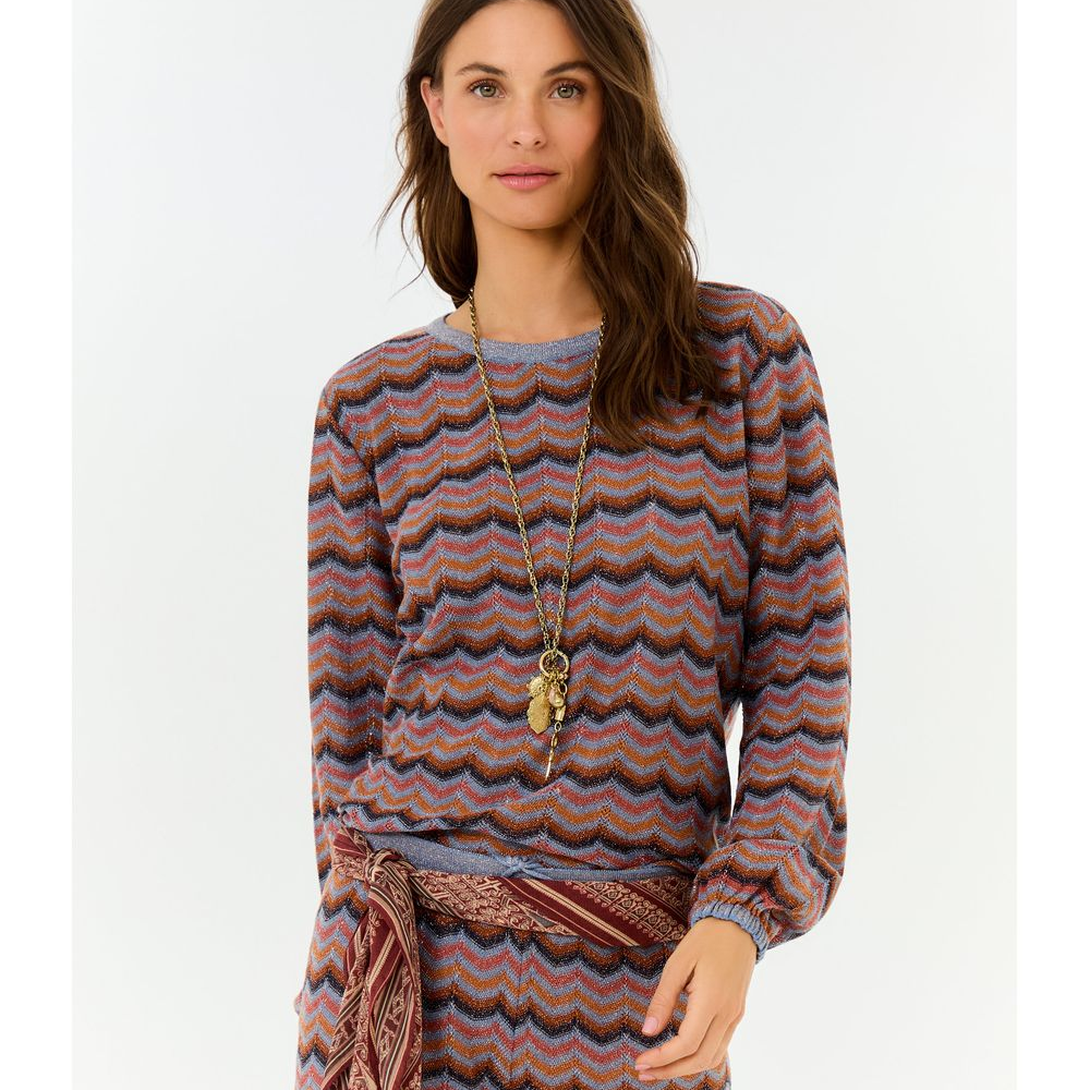 Blusa Tricot Manga Longa Chevron Blusa Tricot Manga Longa Chevron
