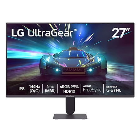 Monitor LG UltraGear G4, 27G411A-B, 144Hz (O/C), Tela IPS FHD 27", 1ms (MBR), NVIDIA G-SYNC, AMD FreeSync, HDR10, sRGB 99% - 27G411A-B