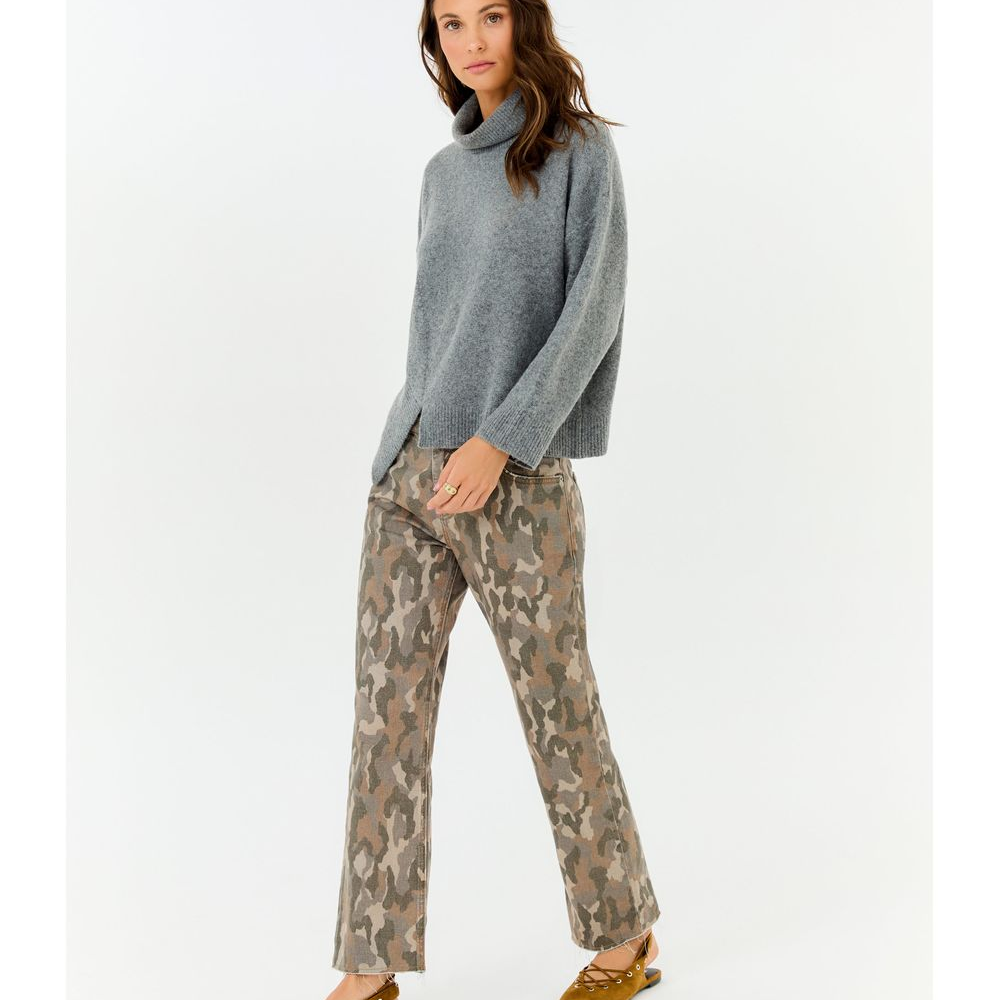 Calça Sarja Relaxed Estampa Camuflado