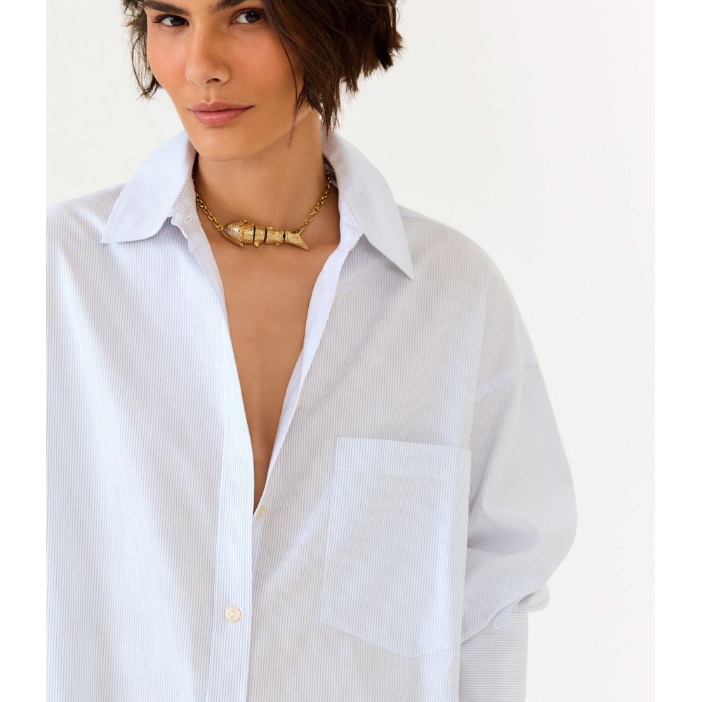 Camisa Oversize Risca Camisa Oversize Risca