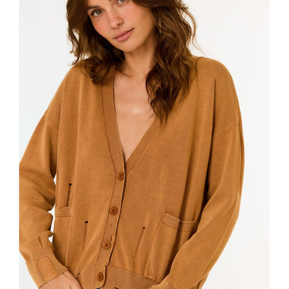 Cardigan Tricot Destroyed Barra Cardigan Tricot Destroyed Barra