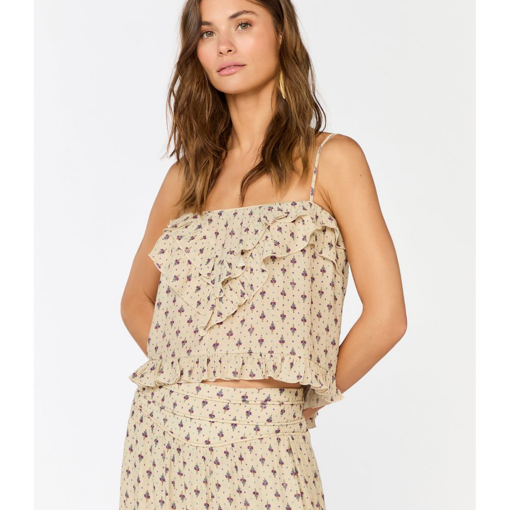 Cropped Babados Estampa Zaz