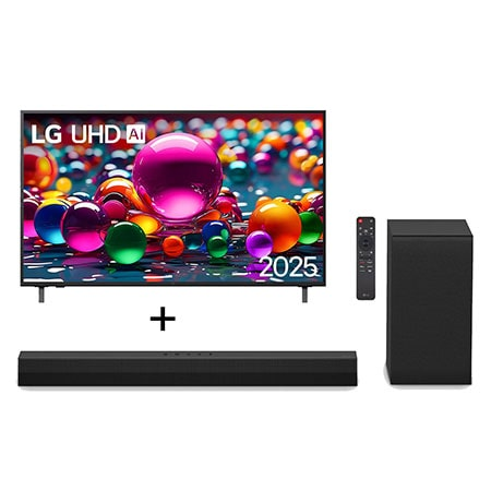 Combo Smart TV LG 75" 4K HDR10 Pro 2025 + Soundbar S40T 300W RMS, 2.1 Canais, Dolby Digital - 75UA8550.S40T Combo Smart TV LG 75" 4K HDR10 Pro 2025 + Soundbar S40T 300W RMS, 2.1 Canais, Dolby Digital - 75UA8550.S40T