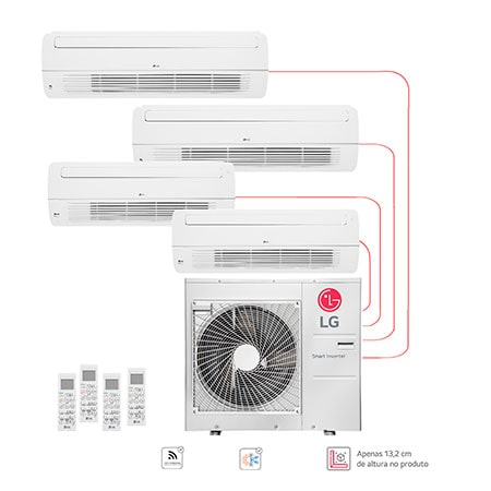 4 Ambientes (Cassete 1 Via 2x9, 2x24) Quente/Frio, WiFi, 220V , Ar Condicionado Multi Split - E4Q4808.OBS