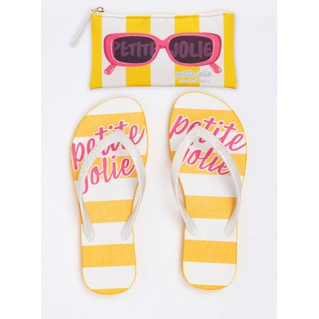 Chinelo Petite Jolie Fresh White/Listra Amarela PJ7426 33-4 Chinelo Petite Jolie Fresh White/Listra Amarela PJ7426 33-4