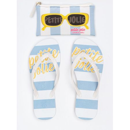 Chinelo Petite Jolie Fresh White/Listra Light Blue PJ7426 38 Chinelo Petite Jolie Fresh White/Listra Light Blue PJ7426 38
