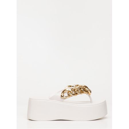 Chinelo Petite Jolie Plus II White/Ouro PJ7350II 33-4