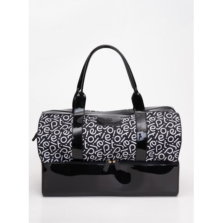 Mala Petite Jolie Weekend Preto/Branco Logo PJ PJ10215