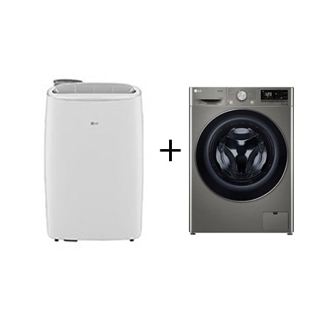 Combo Lava e Seca LG Smart VC4 12kg Inox Look 220V + Ar Portátil 127V - LP1419IVSI.CV5012
