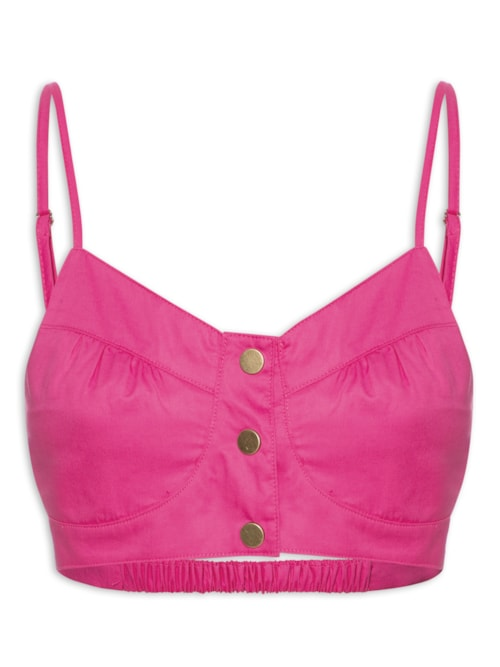 Blusa Feminina Cropped - Rosa Blusa Feminina Cropped - Rosa