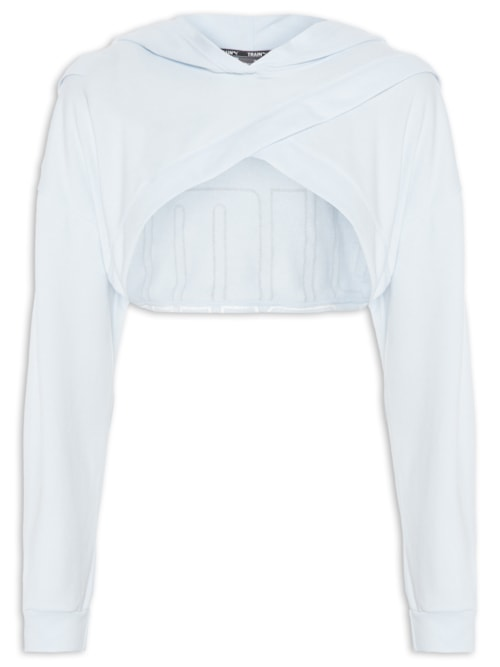 Blusa Feminina Fit Move Cropped Hoodie - Azul Blusa Feminina Fit Move Cropped Hoodie - Azul