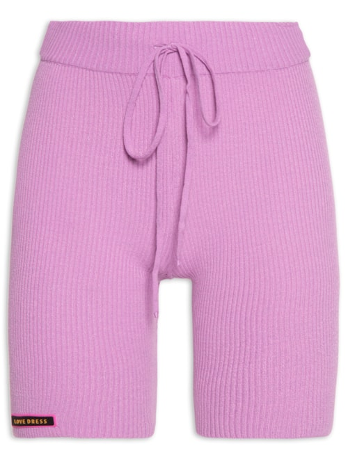 Bermuda Biker Canelada Tricot - Lilás
