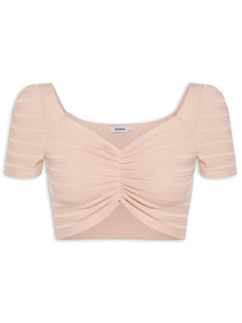 Blusa Cropped Decotado - Rosa