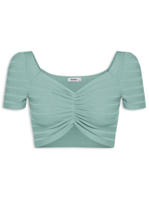 Blusa Cropped Decotado - Verde Blusa Cropped Decotado - Verde