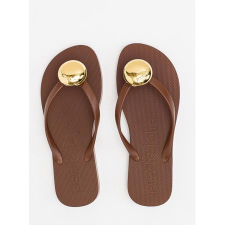 Chinelo Petite Jolie Fresh Chocolate/Ouro PJ7637 36 Chinelo Petite Jolie Fresh Chocolate/Ouro PJ7637 36