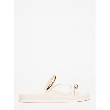 Chinelo Petite Jolie Ring Flat Creme PJ7798 33-34 Chinelo Petite Jolie Ring Flat Creme PJ7798 33-34