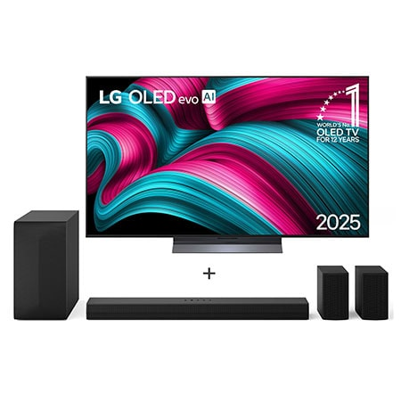 Combo Smart TV LG OLED evo AI C5 55" 2025 + SoundBar S60TR 5.1 Canais, Bluetooth 5.3, Dolby Digital - OLED55C5.S60TR Combo Smart TV LG OLED evo AI C5 55" 2025 + SoundBar S60TR 5.1 Canais, Bluetooth 5.3, Dolby Digital - OLED55C5.S60TR