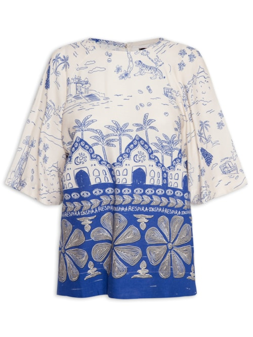 Blusa Estampa Bahindia - Azul