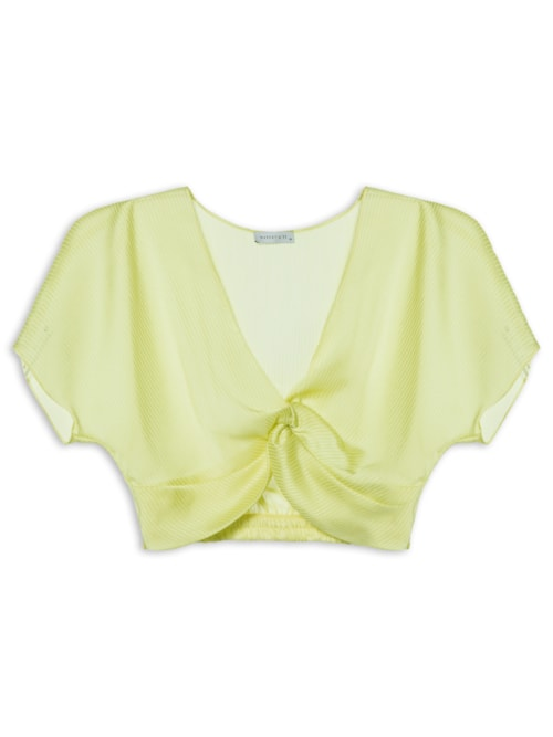 Blusa Cropped Decote Coração - Amarelo Blusa Cropped Decote Coração - Amarelo