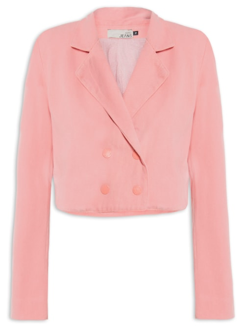 Blazer Feminino Sarja Cropped - Rosa