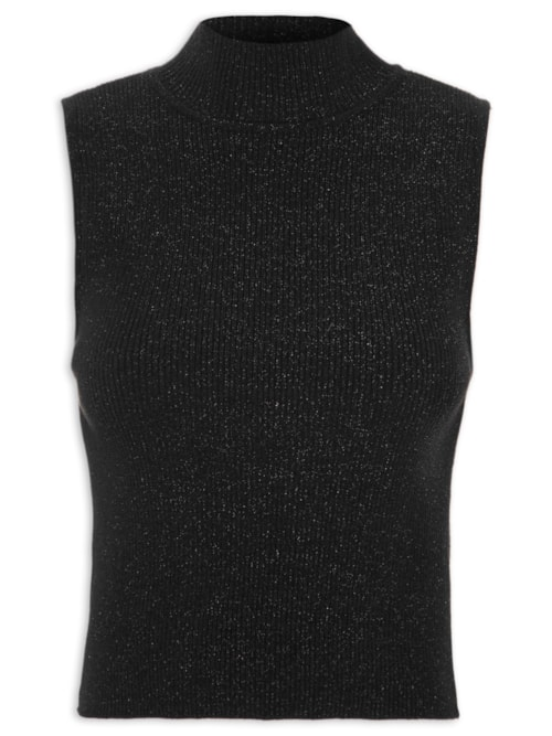 Blusa Feminina Tricot Metalizada - Preto Blusa Feminina Tricot Metalizada - Preto