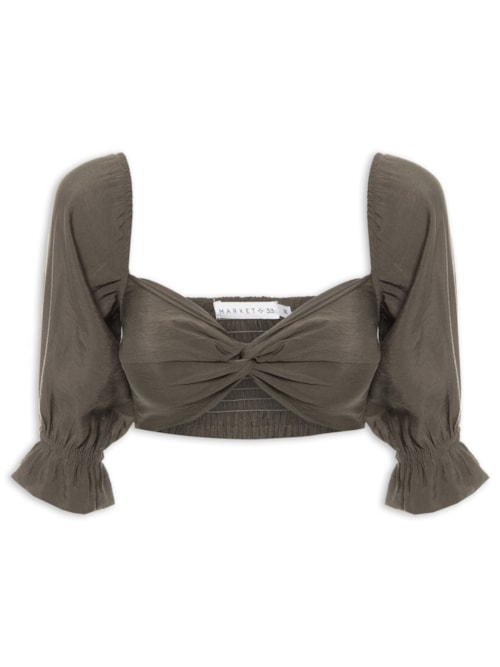 Blusa Busto Nó - Cinza